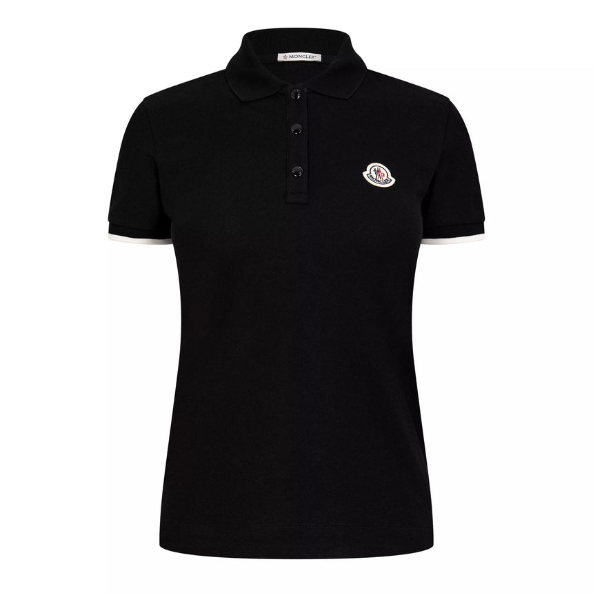 Moncler Logo Badge Polo Shirt in Black