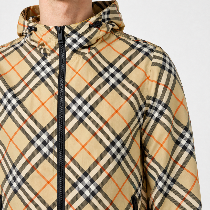 Burberry Stanford Check Jacket in Sand