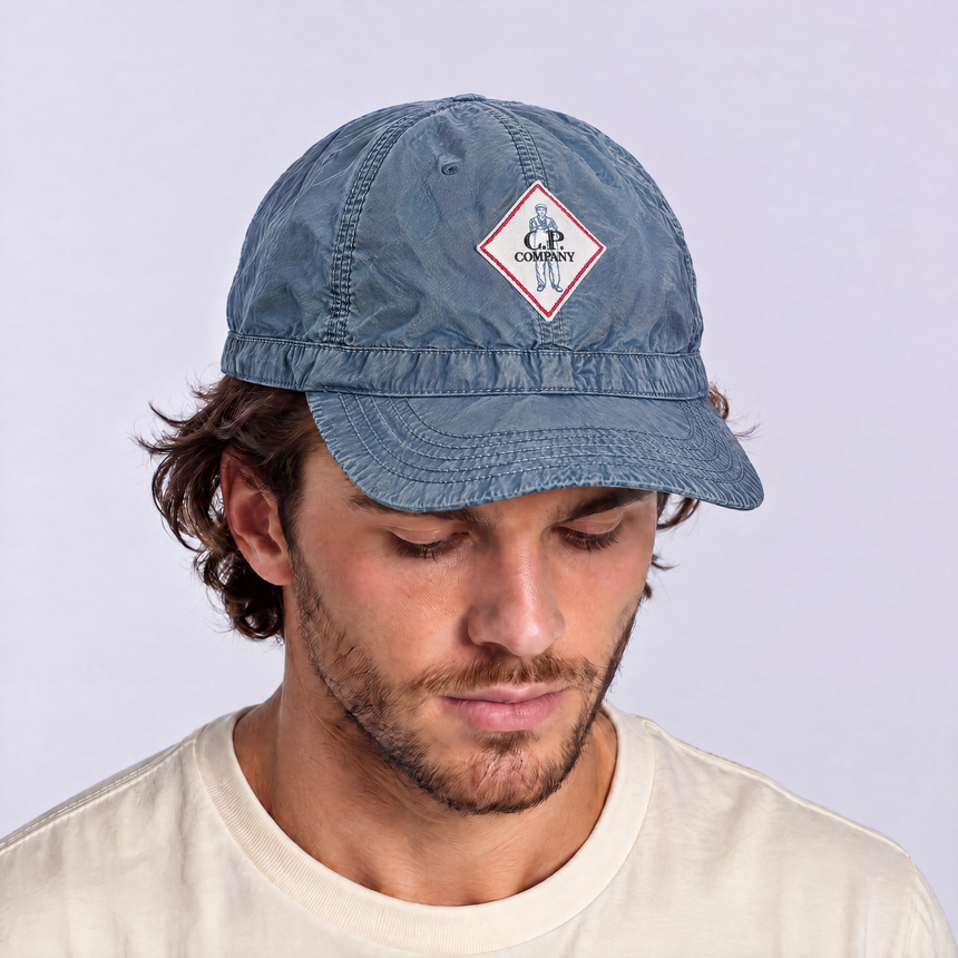 CP Company 50 Fili Cap in Stone Bleach Blue