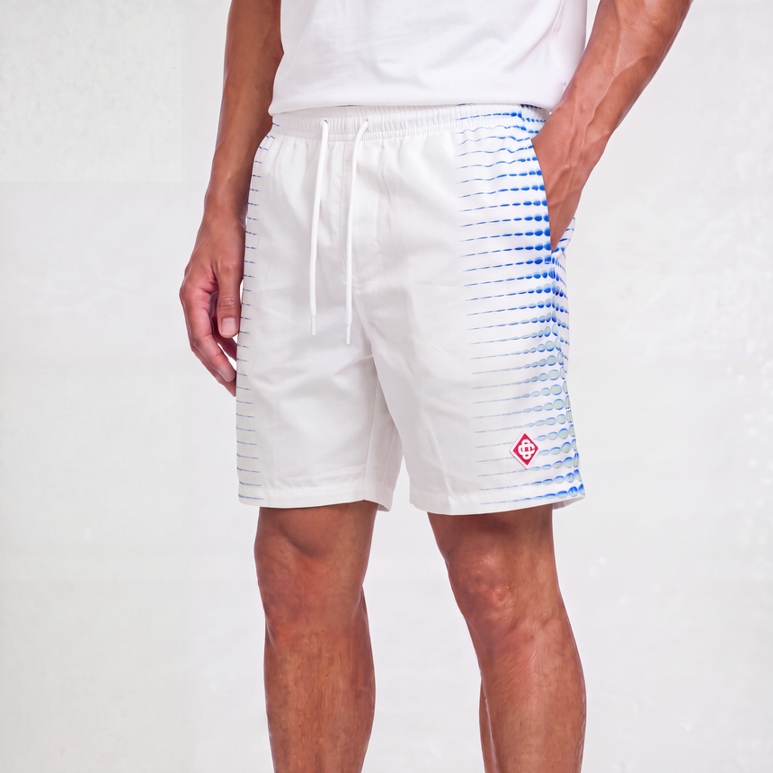 Casablanca Logo-Patch Swim Shorts in White