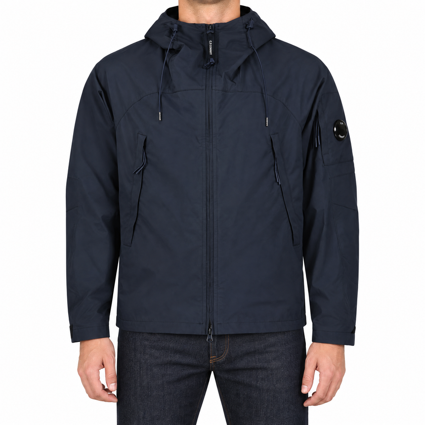 CP Company Pro-Tek Hooded Lens Jacket in Navy