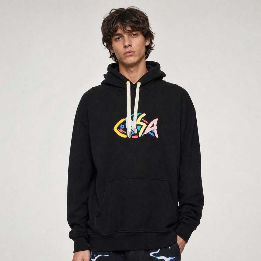 Casablanca 'The Fish Puff' Print Hooded Sweatshirt Black
