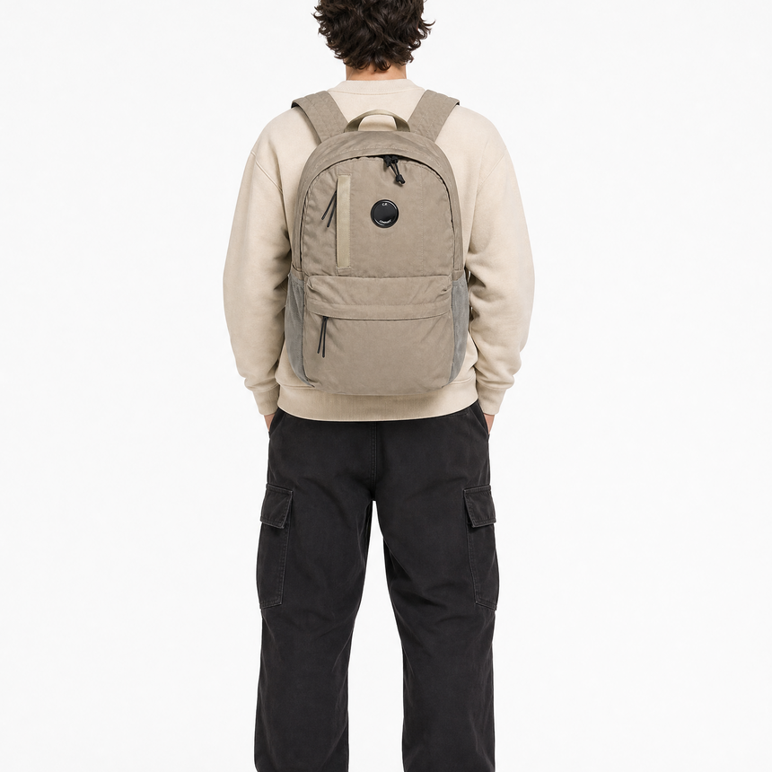 CP Company Nylon B Lens Rucksack in Vintage Khaki
