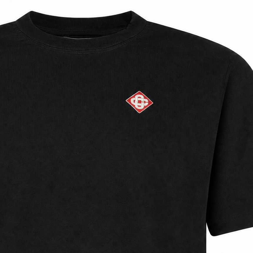 Casablanca Diamond Logo Short Sleeve T‑Shirt in Black