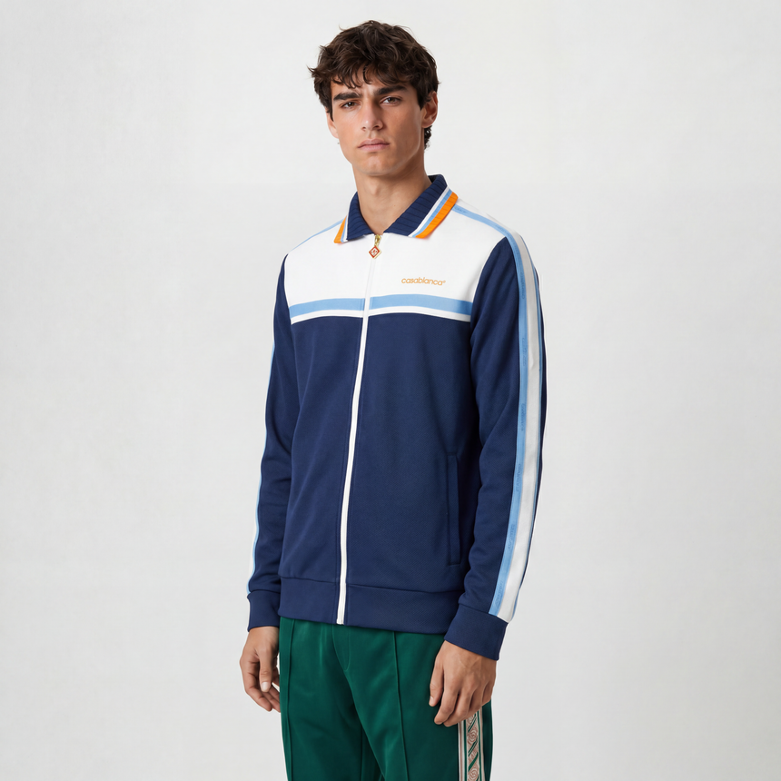 Casablanca Pique Track Jacket in Navy