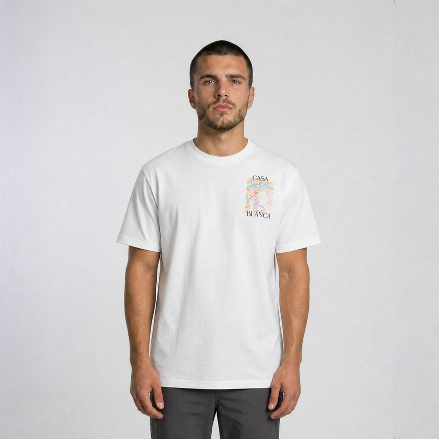 Casablanca Mushroom Goddess Printed T-Shirt in White