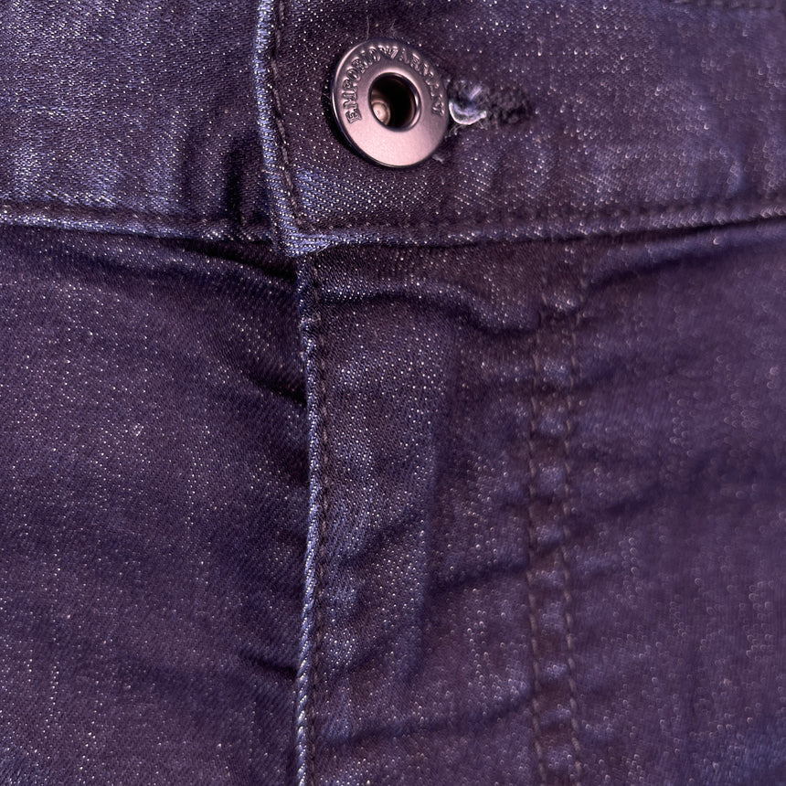 Emporio Armani J06 Slim Fit 5 Pocket Grey Eagle Black Belt Patch Jeans Navy