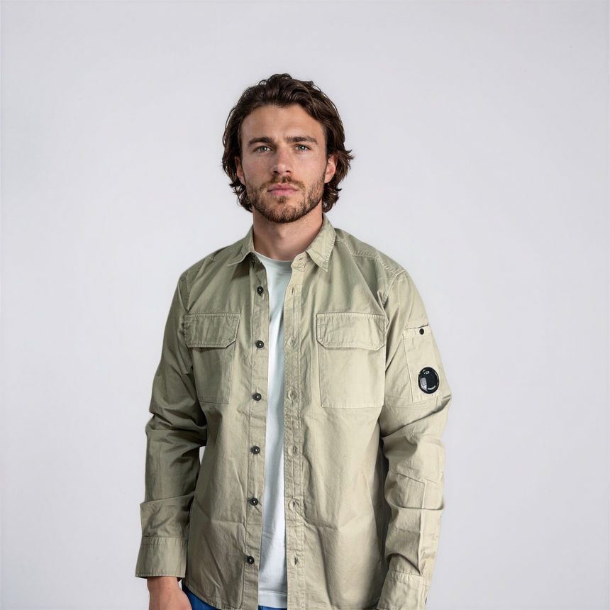 C.P. Company Arm Lens Overshirt in Beige