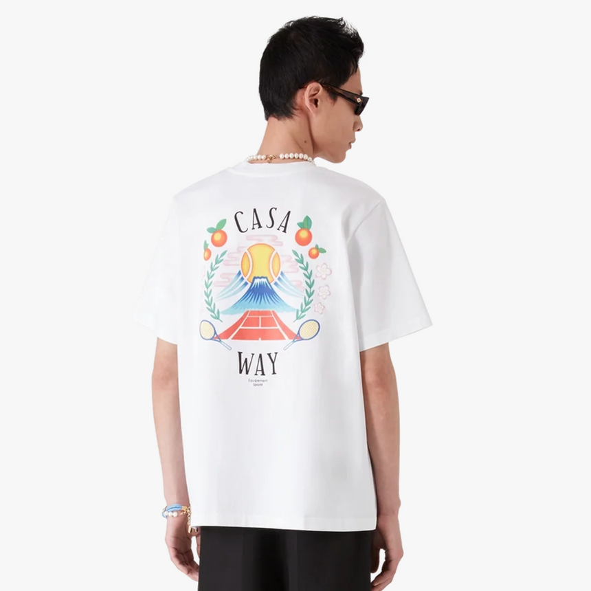 Casablanca Casa Way Mountain Short Sleeve T-Shirt in White