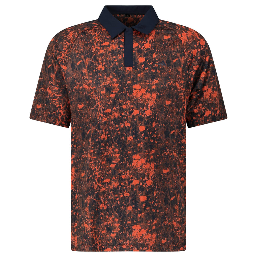 Adidas Mesh Print Golf Polo Shirt in Navy and Red - Boinclo - Outlet Sale Under Retail
