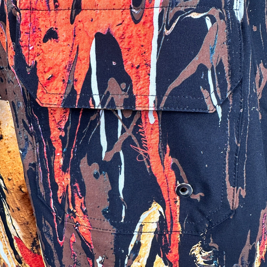 Amiri Paint Drip Drawstring Swim Shorts Yellow - Boinclo - Outlet Sale Under Retail