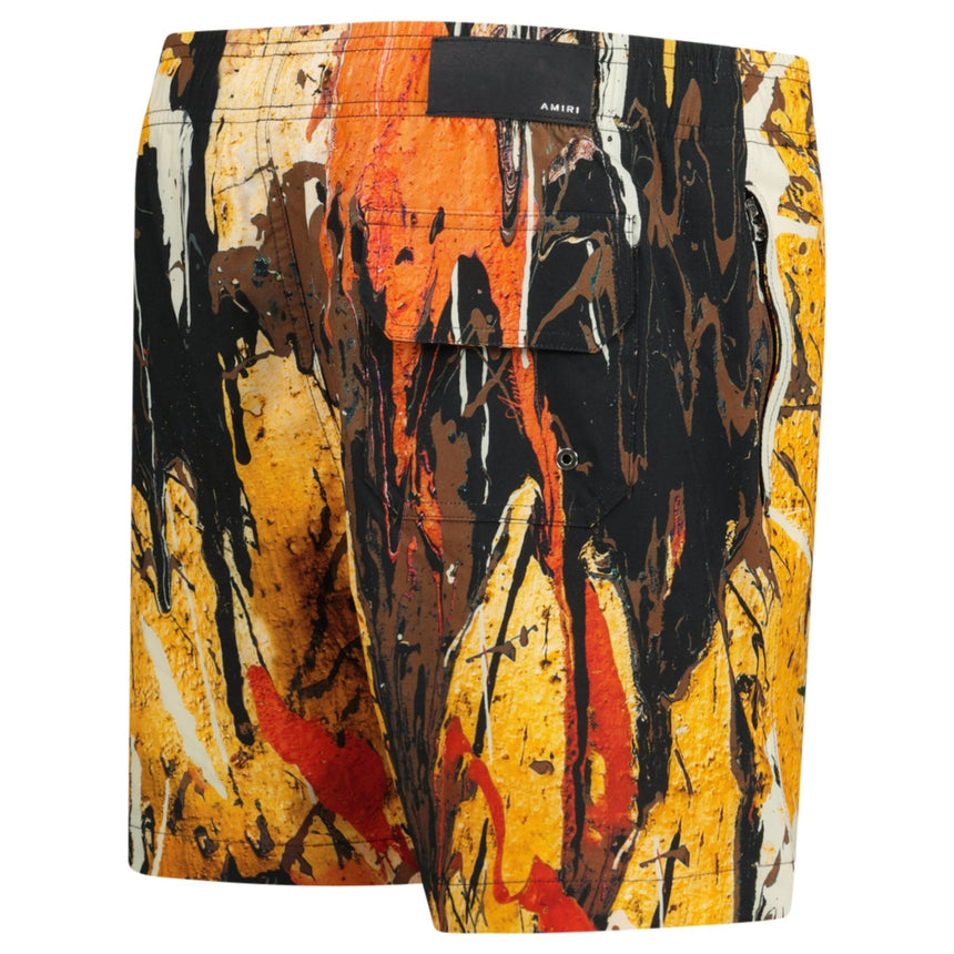 Amiri Paint Drip Drawstring Swim Shorts Yellow - Boinclo - Outlet Sale Under Retail