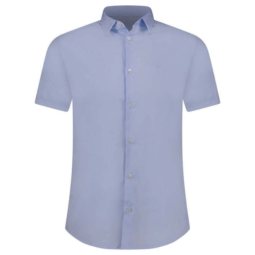 Armani Jeans Button - Up Short Sleeve Shirt Light Blue - Boinclo - Outlet Sale Under Retail