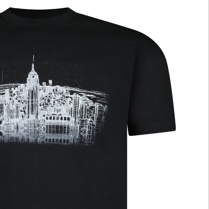 Armani New York Skyline Graphic T-Shirt in Black - Boinclo - Outlet Sale Under Retail