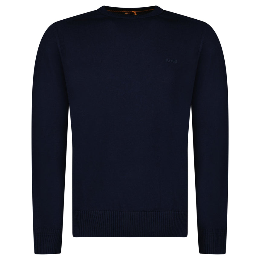 Boss Avac Crew Neck Knit Jumper in Navy - Boinclo - Outlet Sale Under Retail