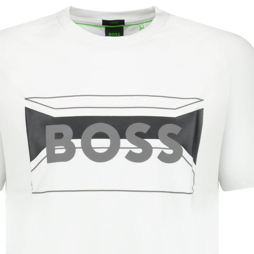 BOSS Cotton - Blend Regular - Fit T - Shirt with Logo Artwork White - Boinclo ltd - Outlet Sale Under Retail