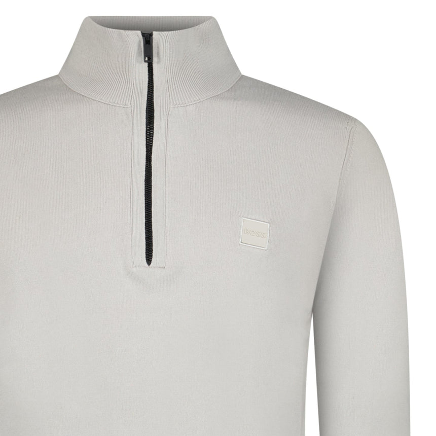 Boss Kanobix Cotton/Cashmere Half Zip Jumper Grey - Boinclo - Outlet Sale Under Retail