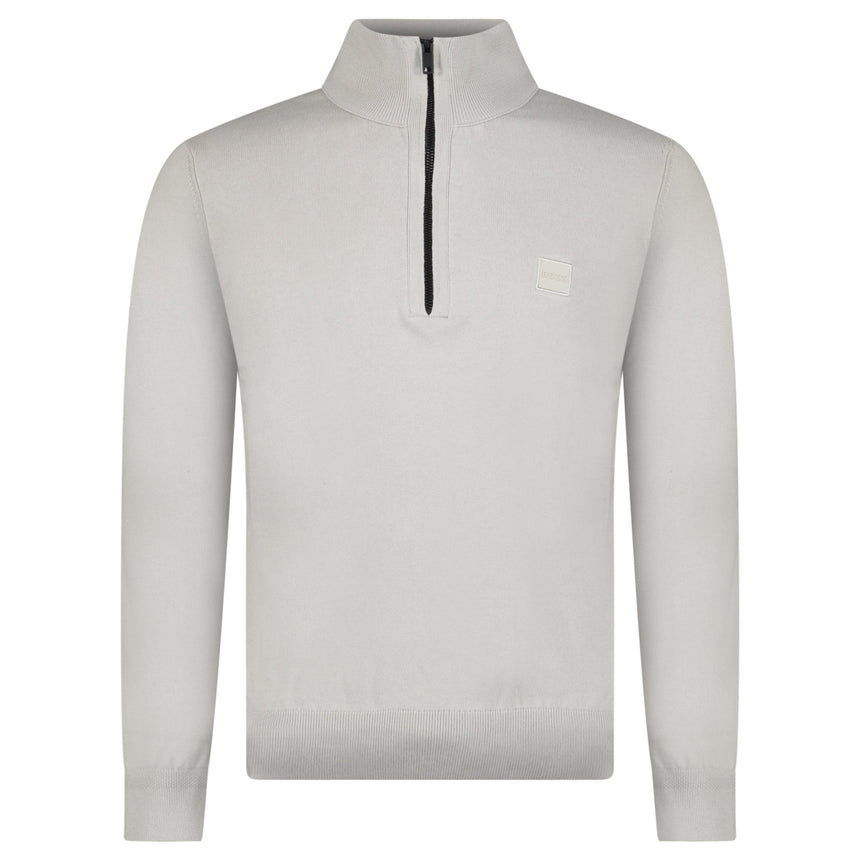 Boss Kanobix Cotton/Cashmere Half Zip Jumper Grey - Boinclo - Outlet Sale Under Retail