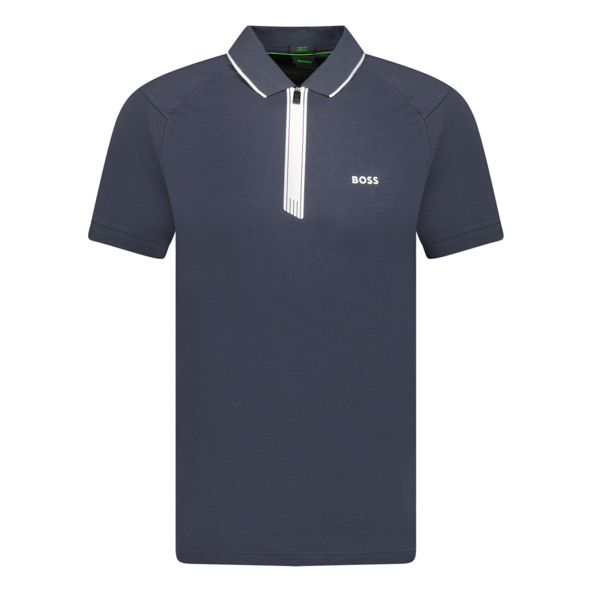 Color variation of Hugo Boss Stretch Slim-Fit Polo Shirt Zip Placket Navy