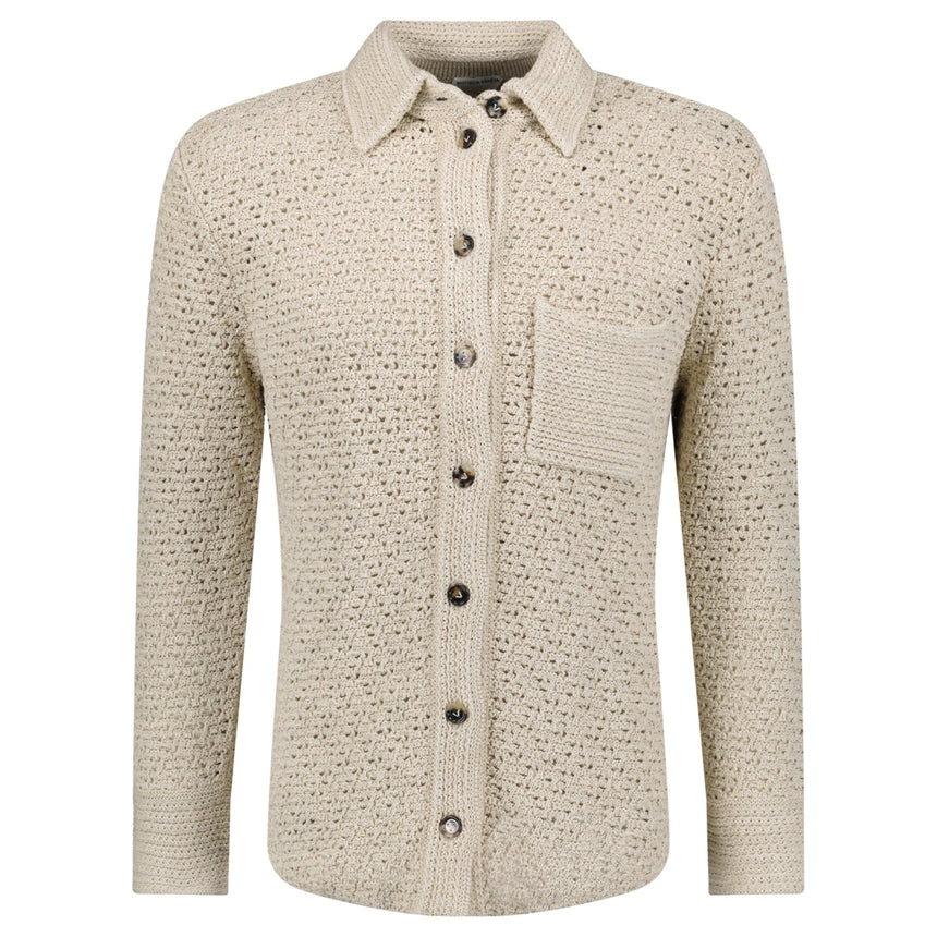 Bottega Veneta Cotton Crochet Shirt Beige - Boinclo - Outlet Sale Under Retail