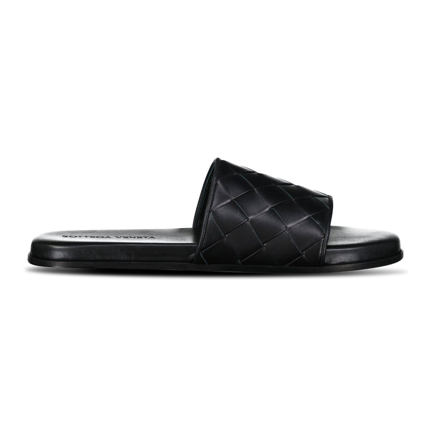 Bottega Veneta Leather Slides in Black - Boinclo - Outlet Sale Under Retail