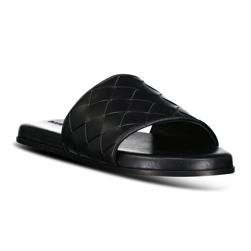 Bottega Veneta Leather Slides in Black - Boinclo - Outlet Sale Under Retail