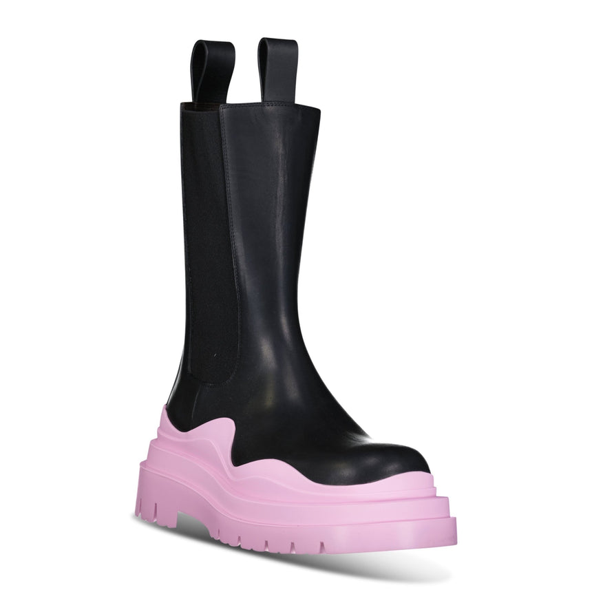 Bottega Veneta Tire Chelsea Boot in Black and Pink - Boinclo - Outlet Sale Under Retail
