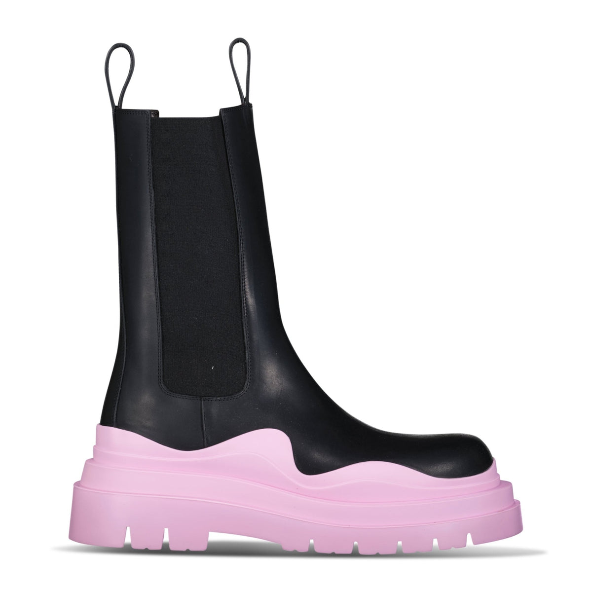 Bottega Veneta Tire Chelsea Boot in Black and Pink - Outlet Sale 