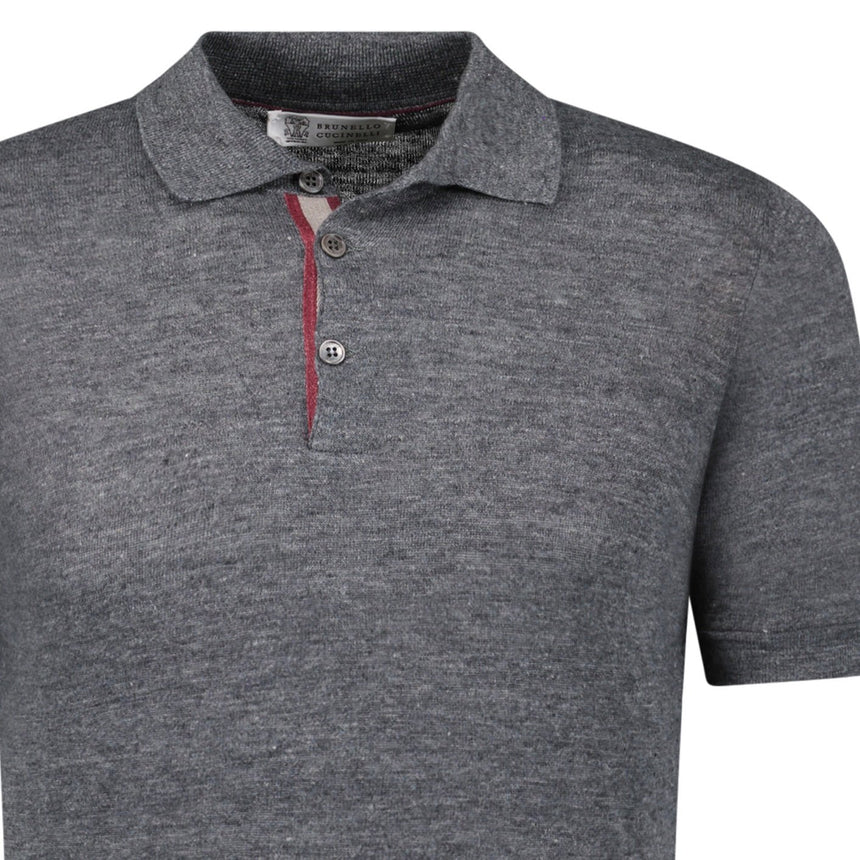 Brunello Cucinelli 3 Button Polo - Shirt Grey - Boinclo - Outlet Sale Under Retail