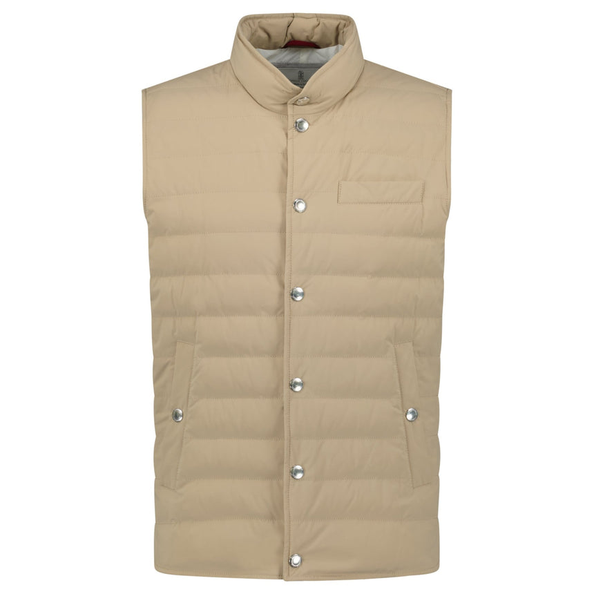 Brunello Cucinelli Button - Up Down Gilet Beige - Boinclo - Outlet Sale Under Retail