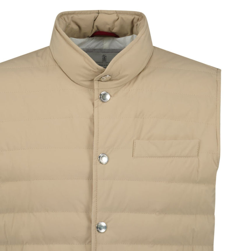 Brunello Cucinelli Button - Up Down Gilet Beige - Boinclo - Outlet Sale Under Retail