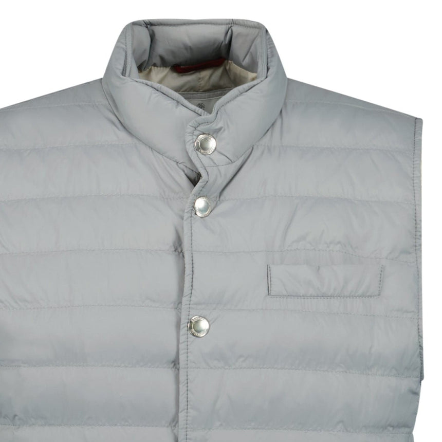 Brunello Cucinelli Button - Up Down Gilet Grey - Boinclo - Outlet Sale Under Retail