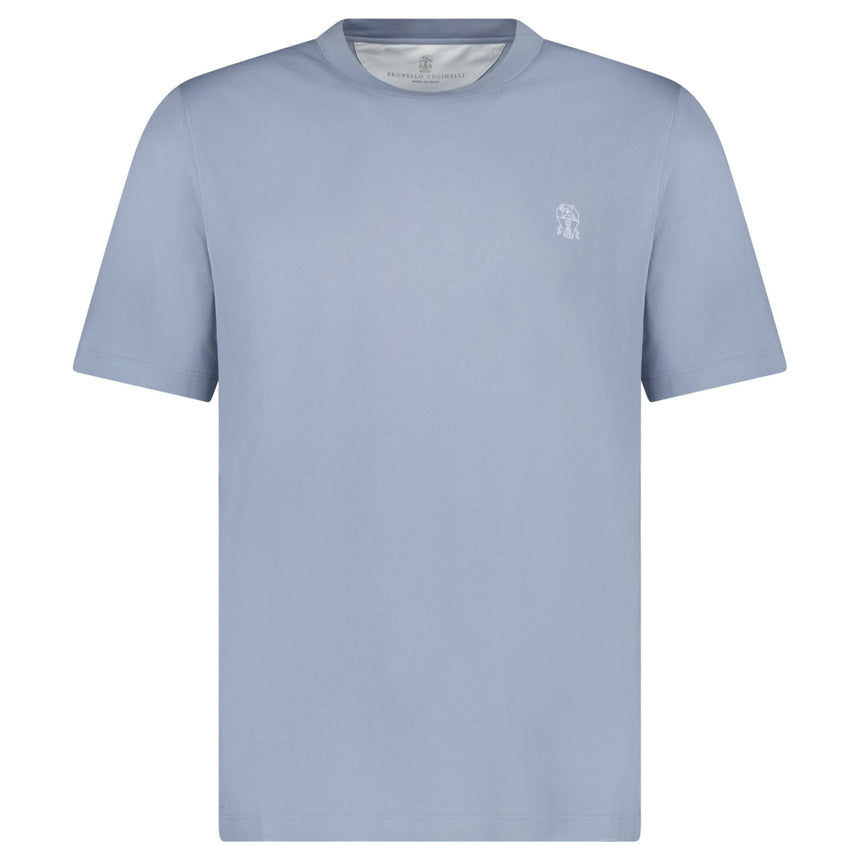 Brunello Cucinelli Cotton Jersey T-Shirt in Blue Slate - Boinclo - Outlet Sale Under Retail