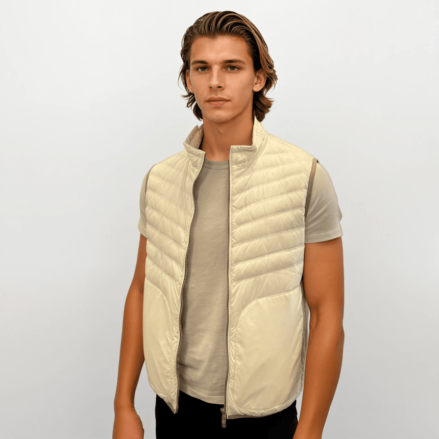 Brunello Cucinelli Zip - Up Down Gilet White - Boinclo - Outlet Sale Under Retail