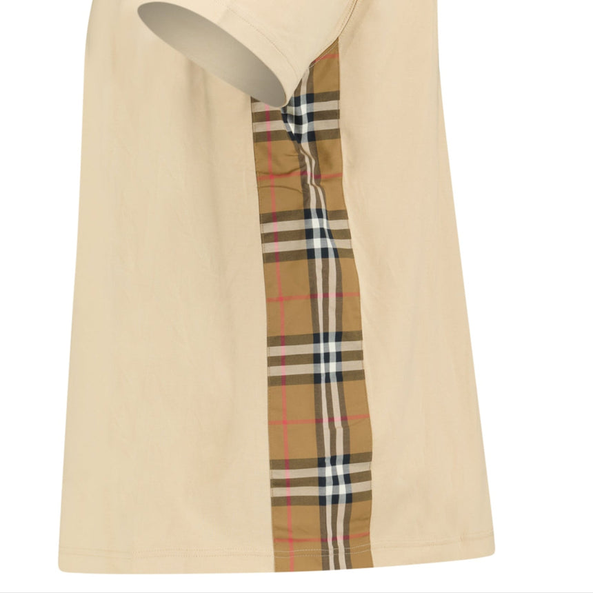 Burberry 'Caris' Check Hem T-Shirt Soft Fawn - Boinclo - Outlet Sale Under Retail