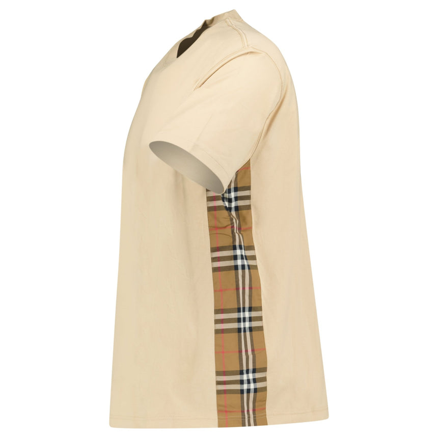 Burberry 'Caris' Check Hem T-Shirt Soft Fawn - Boinclo - Outlet Sale Under Retail