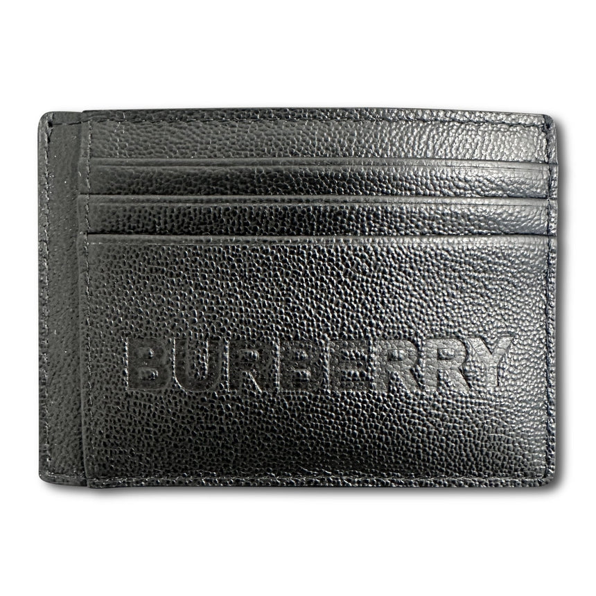 Burberry 'Chase' Leather Card Holder With Money Clip Black - Boinclo - Outlet Sale Under Retail