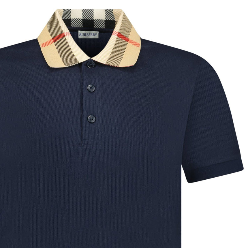 Burberry 'Cody' Check Short Sleeve Polo Shirt in Smoked Navy - Boinclo - Outlet Sale Under Retail