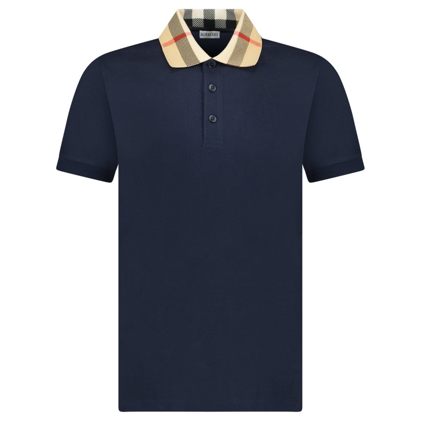Burberry 'Cody' Check Short Sleeve Polo Shirt in Smoked Navy - Boinclo - Outlet Sale Under Retail