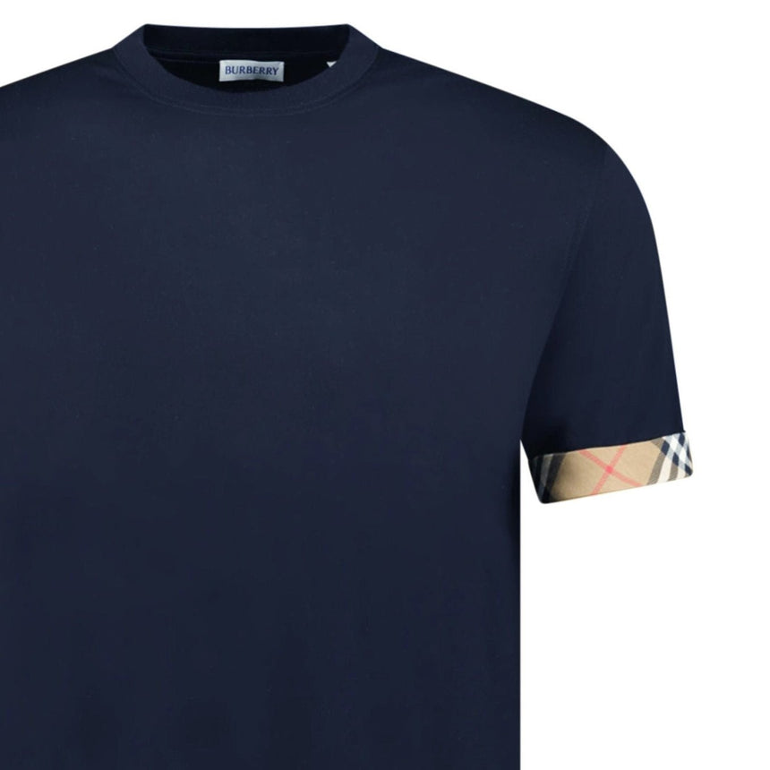 Burberry 'Ellison' Organic Cotton Check Sleeve Navy - Boinclo - Outlet Sale Under Retail