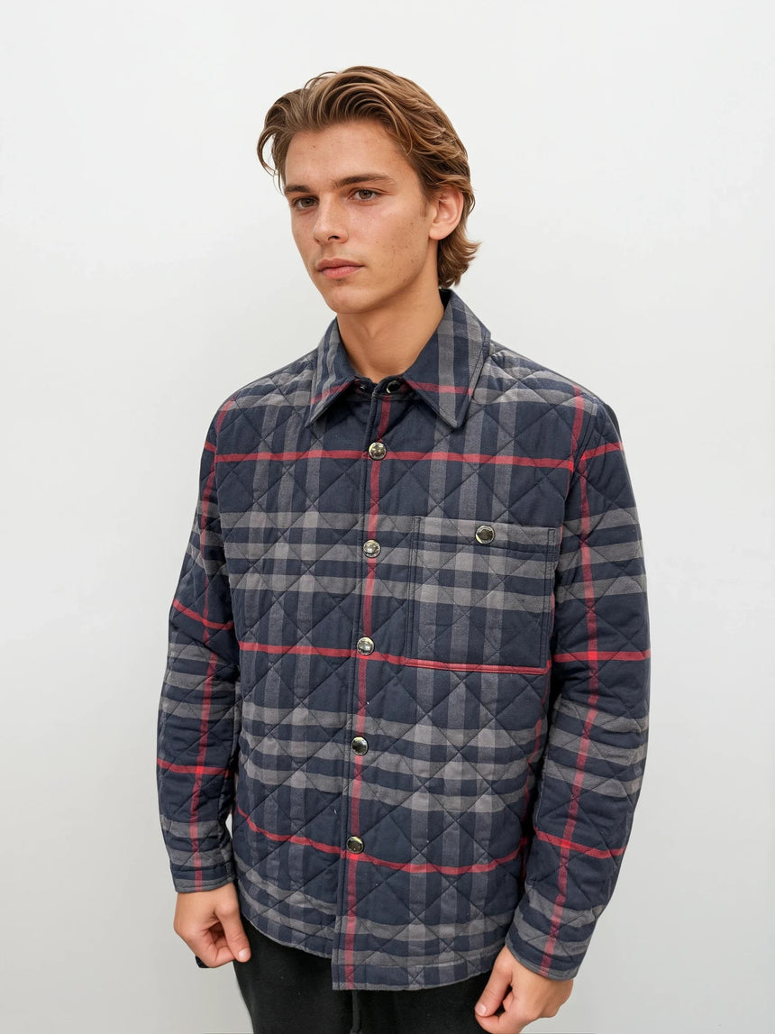 Burberry 'Forres' Diamond Quilted Jacket Navy - Boinclo - Outlet Sale Under Retail