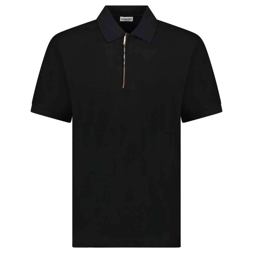 Burberry 'Hartford' Check Placket Zip Polo Black - Boinclo - Outlet Sale Under Retail