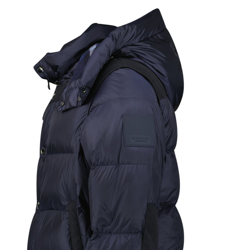 Burberry 'Leeds' Detachable Sleeve Hooded Down Jacket Navy - Boinclo - Outlet Sale Under Retail