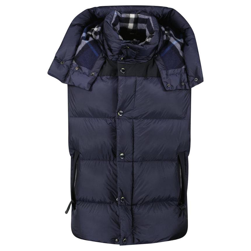 Burberry 'Leeds' Detachable Sleeve Hooded Down Jacket Navy - Boinclo - Outlet Sale Under Retail