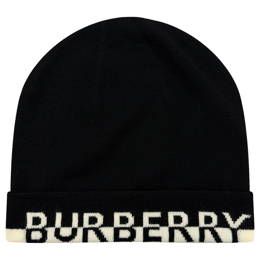 Burberry Logo Wool Beanie in Black & White - Boinclo - Outlet Sale Under Retail