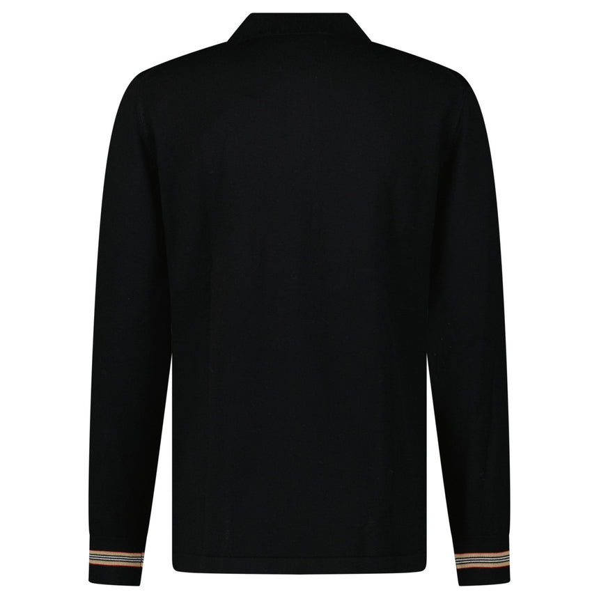 Burberry 'Pace' Signature Stripe Wool Polo Black - Boinclo - Outlet Sale Under Retail