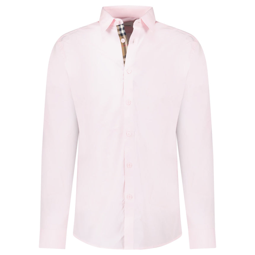 Burberry 'Shefford' Check Placket Long Sleeve Shirt in Pale Pink - Boinclo - Outlet Sale Under Retail