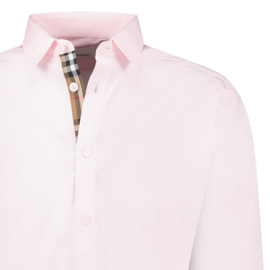 Burberry 'Shefford' Check Placket Long Sleeve Shirt in Pale Pink - Boinclo - Outlet Sale Under Retail