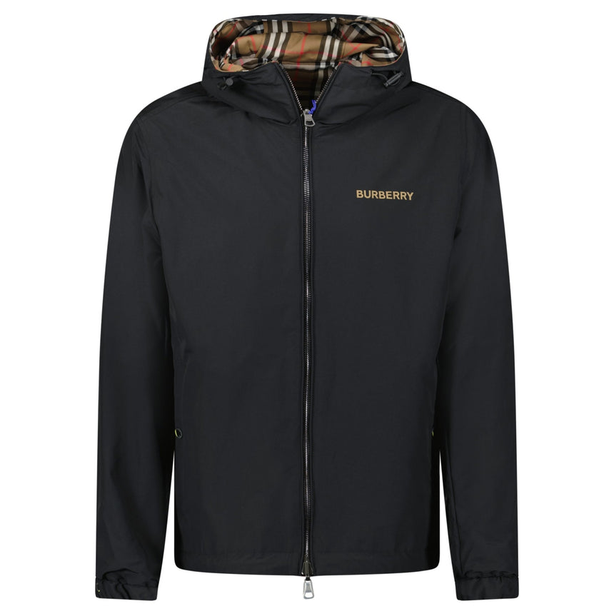 Burberry 'Stanford' Zip - Up Check Reversible Hooded Jacket Black & Check - Boinclo - Outlet Sale Under Retail