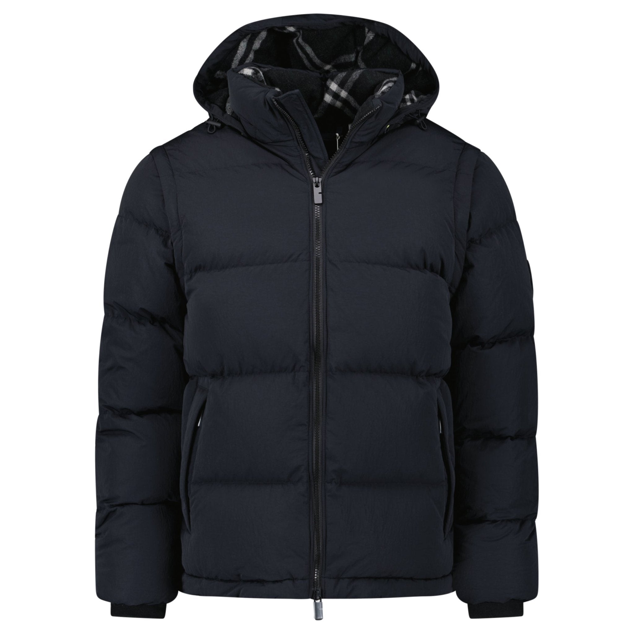 Color variation of Burberry Technical Nylon Puffer Coat / Gilet in Charcoal Black